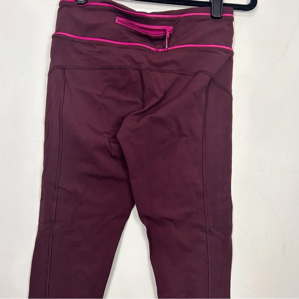 LULULEMON maroon 7/8ths length leggings V10 - Picture 5 of 10